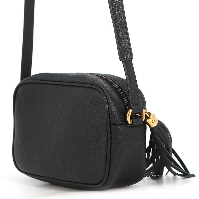 グッチ ショルダーバッグ インターロッキングG ソーホー ディスコバッグ スモール レザー 347994 GUCCI 黒 タッセル