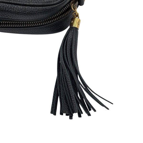 グッチ ショルダーバッグ インターロッキングG ソーホー ディスコバッグ スモール レザー 347994 GUCCI 黒 タッセル