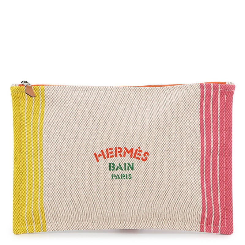 エルメス フラットポーチ マイヨン・マラン コットン HERMES