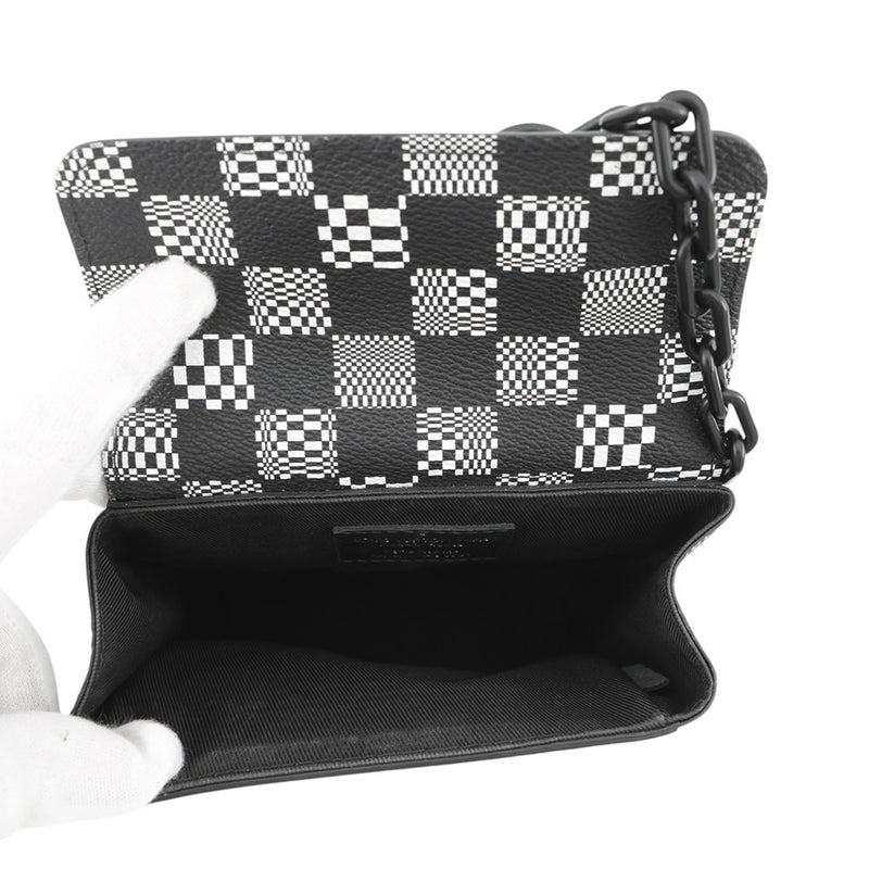 ルイヴィトン ショルダーバッグ ダミエ・ディストーテッド スティーマー XS N60453 LOUIS VUITTON 2way 黒 ブラック