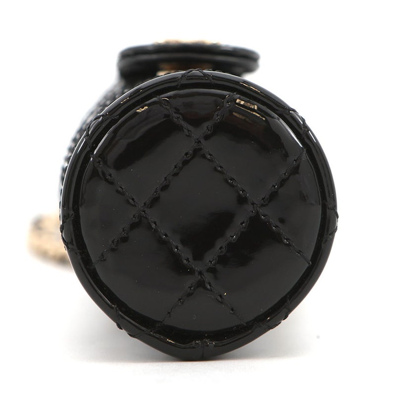 シャネル リップケース マトラッセ チェーンストラップ付 パテントレザー AP1572 CHANEL 黒
