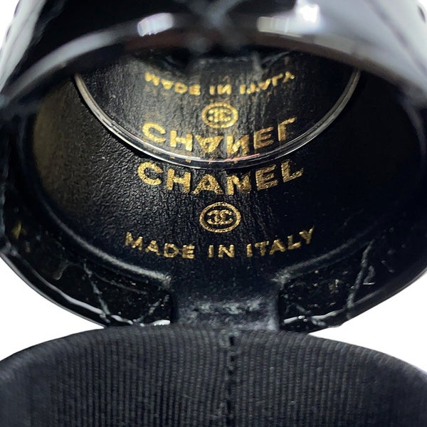 シャネル リップケース マトラッセ チェーンストラップ付 パテントレザー AP1572 CHANEL 黒