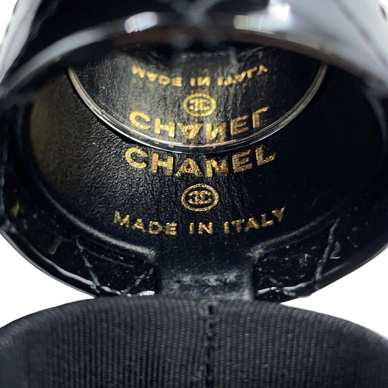 シャネル リップケース マトラッセ チェーンストラップ付 パテントレザー AP1572 CHANEL 黒