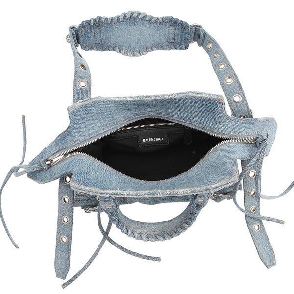 バレンシアガ ハンドバッグ ネオ・カゴールXS デニム ラインストーン 700940 BALENCIAGA 2way
