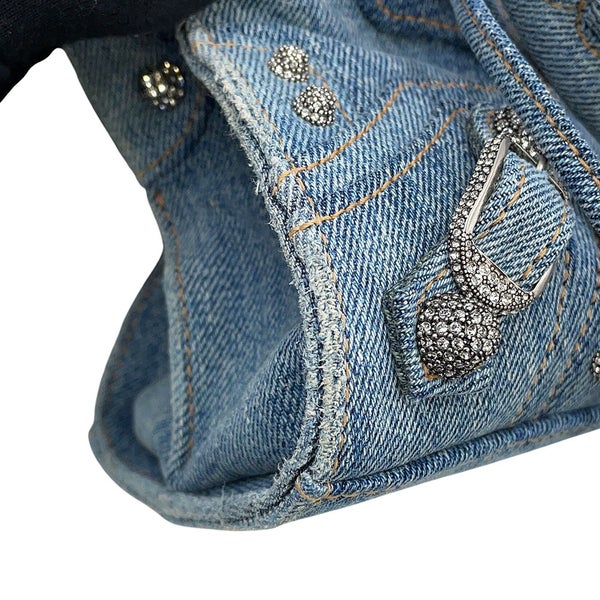 バレンシアガ ハンドバッグ ネオ・カゴールXS デニム ラインストーン 700940 BALENCIAGA 2way