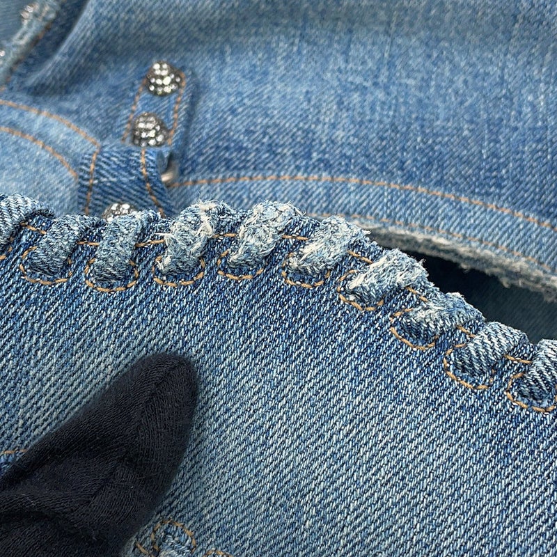 バレンシアガ ハンドバッグ ネオ・カゴールXS デニム ラインストーン 700940 BALENCIAGA 2way