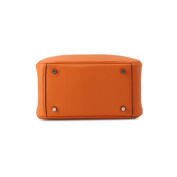 エルメス ハンドバッグ リンディ ミニ オレンジ/シルバー金具 トリヨンクレマンス K刻印 HERMES 2way