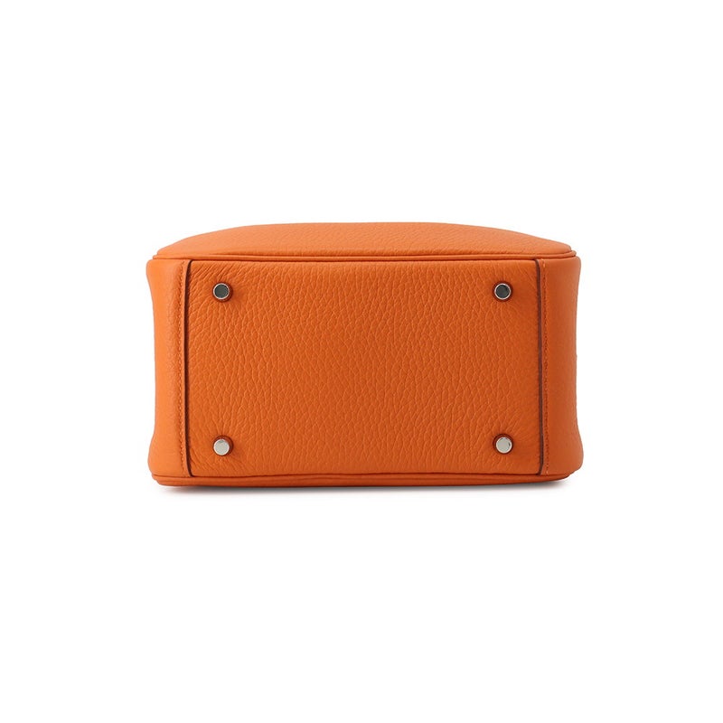 エルメス ハンドバッグ リンディ ミニ オレンジ/シルバー金具 トリヨンクレマンス K刻印 HERMES 2way