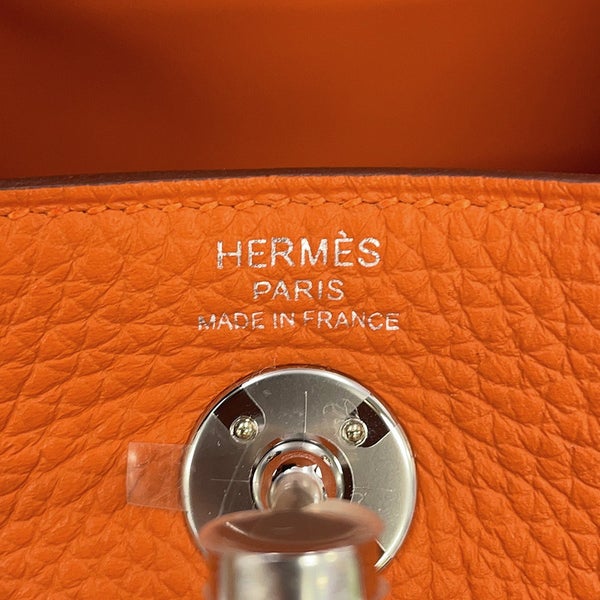 エルメス ハンドバッグ リンディ ミニ オレンジ/シルバー金具 トリヨンクレマンス K刻印 HERMES 2way