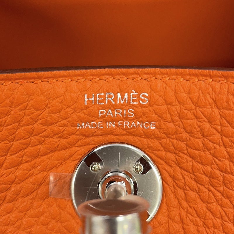 エルメス ハンドバッグ リンディ ミニ オレンジ/シルバー金具 トリヨンクレマンス K刻印 HERMES 2way