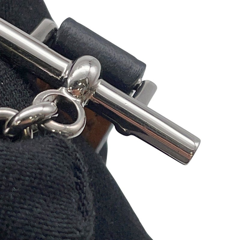 エルメス ブレスレット クロワジエール ドゥブルトゥール ブラック/シルバー金具 スイフト W刻印 サイズT2 黒