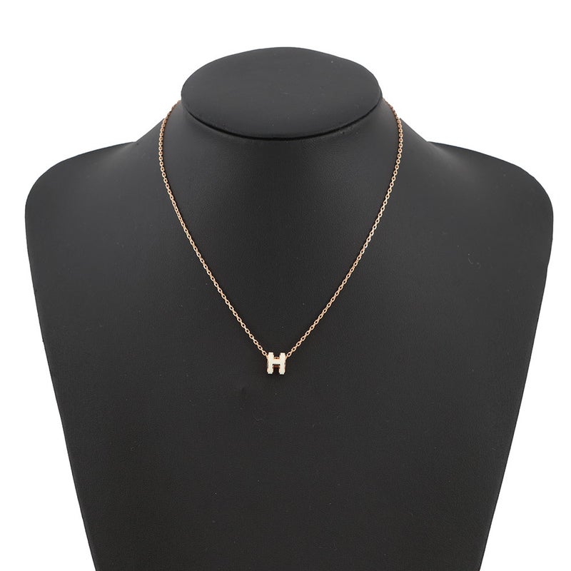 エルメス ネックレス ミニ・ポップアッシュ ホワイト/ピンクゴールド金具 HERMES アクセサリー 白