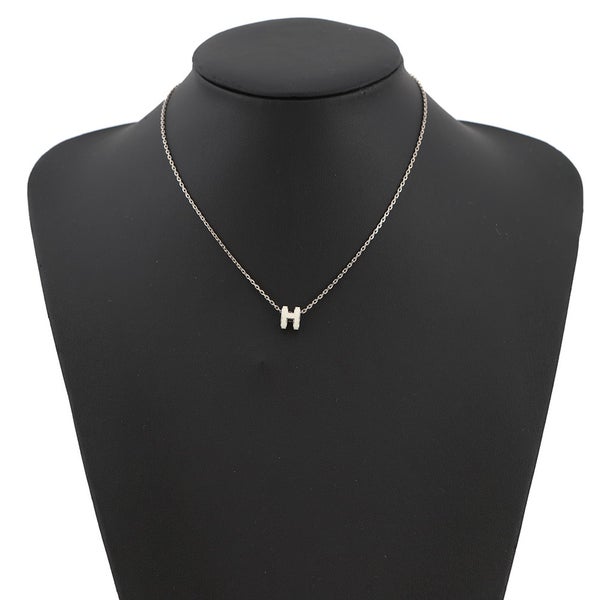 エルメス ネックレス ミニ・ポップアッシュ ホワイト/シルバー金具 HERMES アクセサリー 白