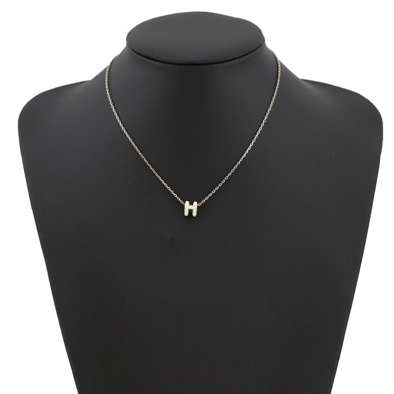 エルメス ネックレス ミニ・ポップアッシュ ホワイト/シルバー金具 HERMES アクセサリー 白