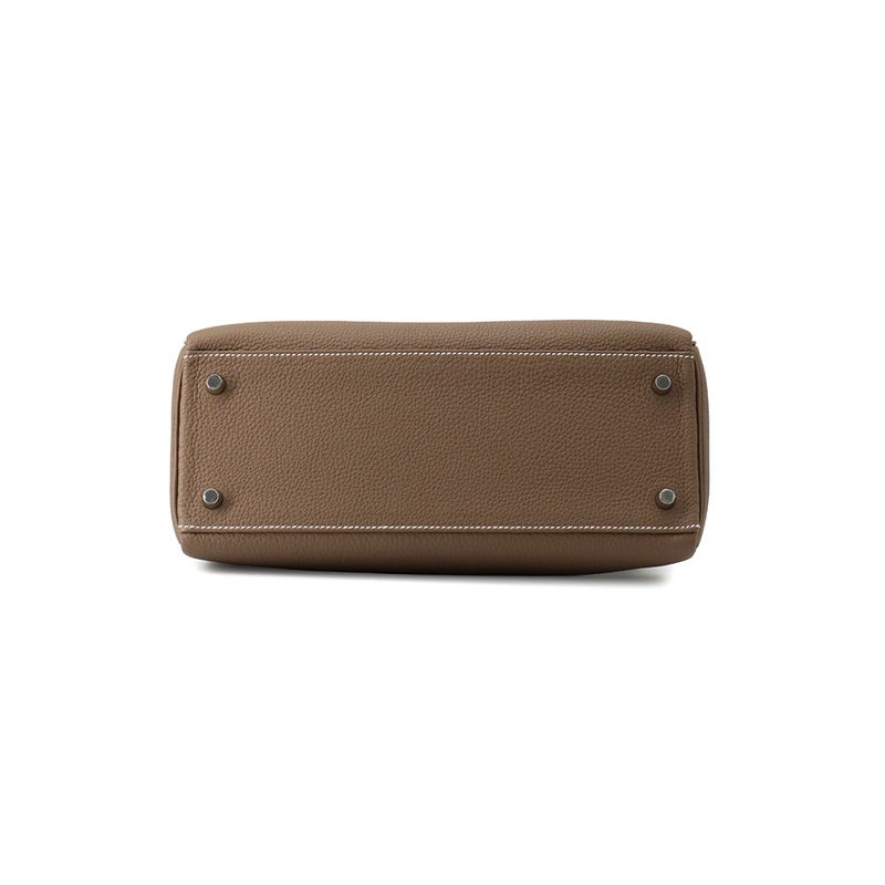 エルメス ハンドバッグ ケリー28 内縫い エトゥープ/シルバー金具 トゴ B刻印 HERMES Kelly 2wayバッグ