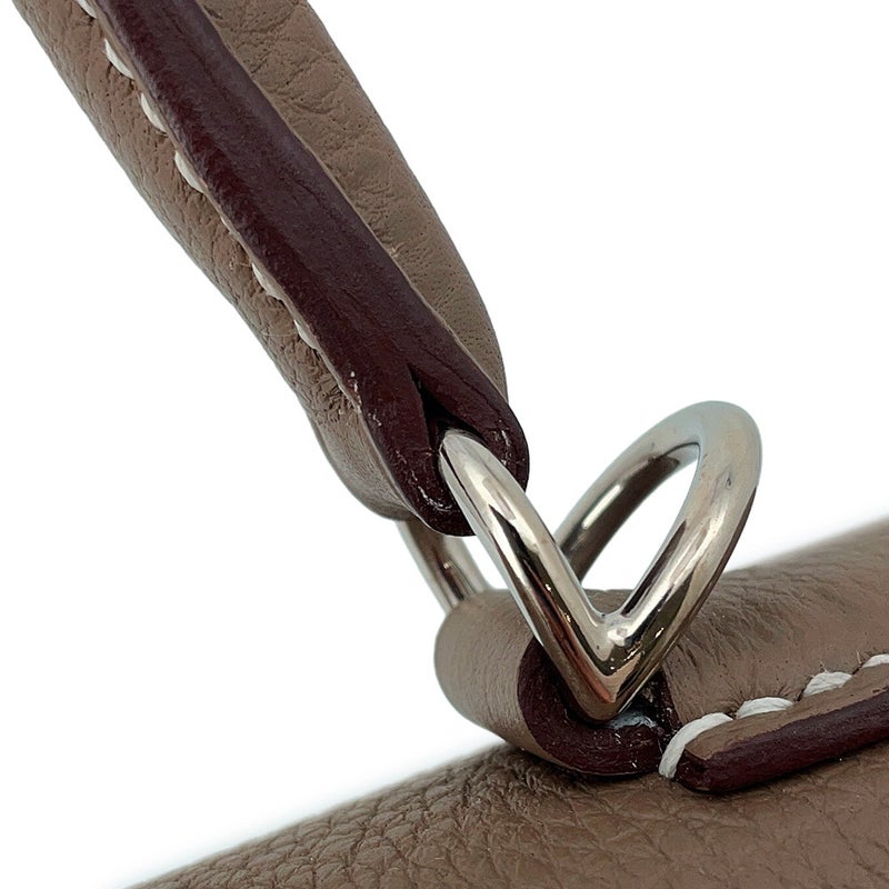 エルメス ハンドバッグ ケリー28 内縫い エトゥープ/シルバー金具 トゴ B刻印 HERMES Kelly 2wayバッグ