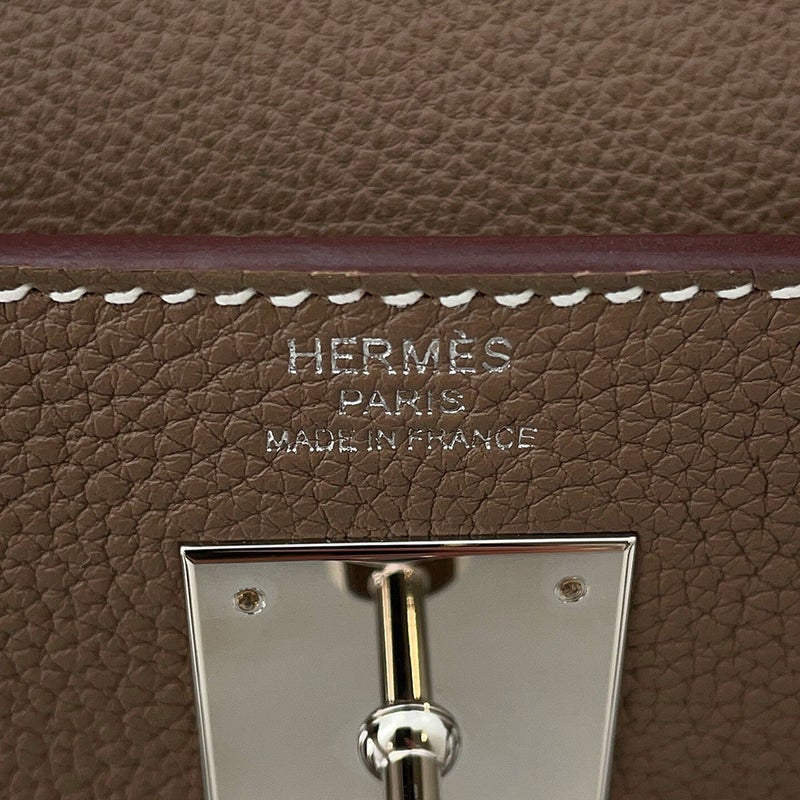 エルメス ハンドバッグ ケリー28 内縫い エトゥープ/シルバー金具 トゴ B刻印 HERMES Kelly 2wayバッグ