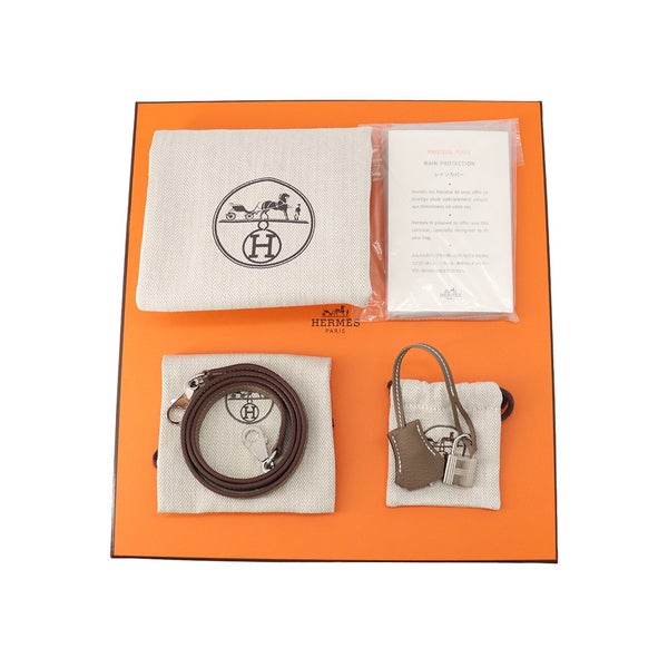 エルメス ハンドバッグ ケリー28 内縫い エトゥープ/シルバー金具 トゴ B刻印 HERMES Kelly 2wayバッグ