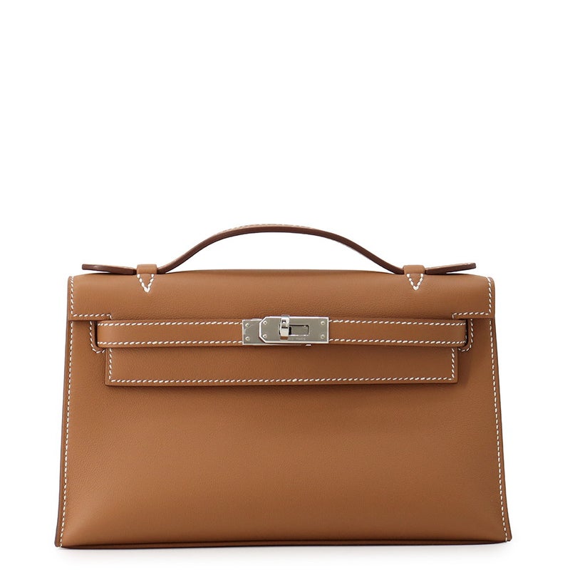 エルメス ハンドバッグ ポシェットケリー ゴールド/シルバー金具 スイフト K刻印 HERMES バッグ