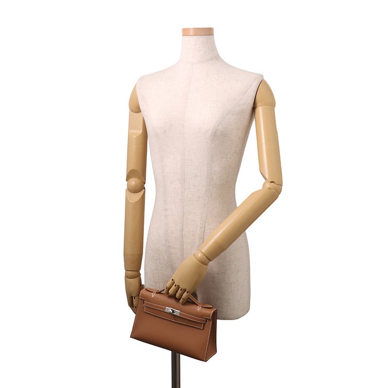 エルメス ハンドバッグ ポシェットケリー ゴールド/シルバー金具 スイフト K刻印 HERMES バッグ