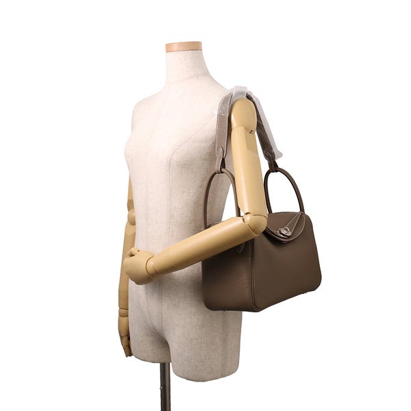 エルメス ハンドバッグ リンディ26  エトゥープ/シルバー金具 トリヨンクレマンス G刻印 HERMES 2way