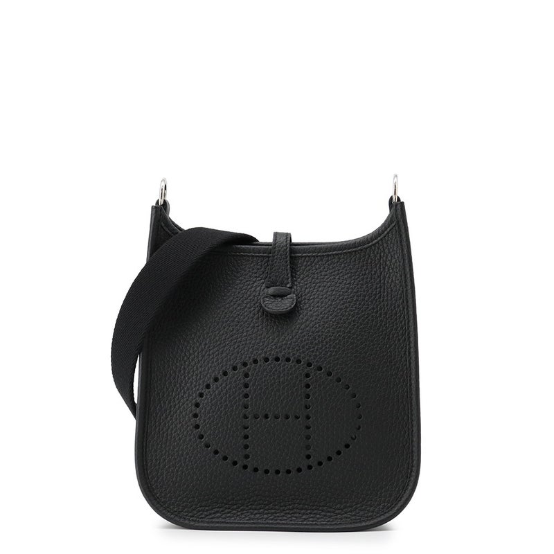 エルメス ショルダーバッグ エブリンTPM 111cm ブラック/シルバー金具 トリヨンクレマンス G刻印 HERMES Evelyne