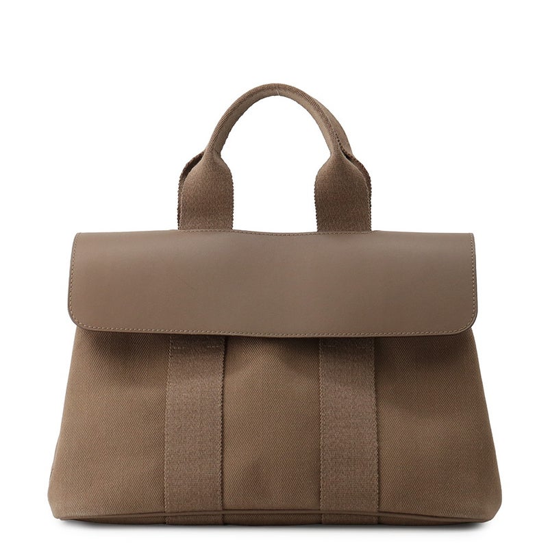 エルメス ハンドバッグ ヴァルパライソPM エトゥープ/シルバー金具 トワルシェブロン/レザー □J刻印 HERMES