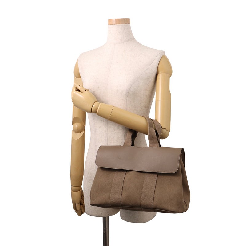 エルメス ハンドバッグ ヴァルパライソPM エトゥープ/シルバー金具 トワルシェブロン/レザー □J刻印 HERMES