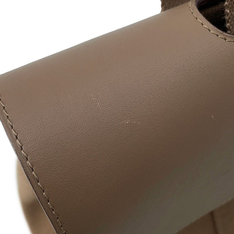 エルメス ハンドバッグ ヴァルパライソPM エトゥープ/シルバー金具 トワルシェブロン/レザー □J刻印 HERMES