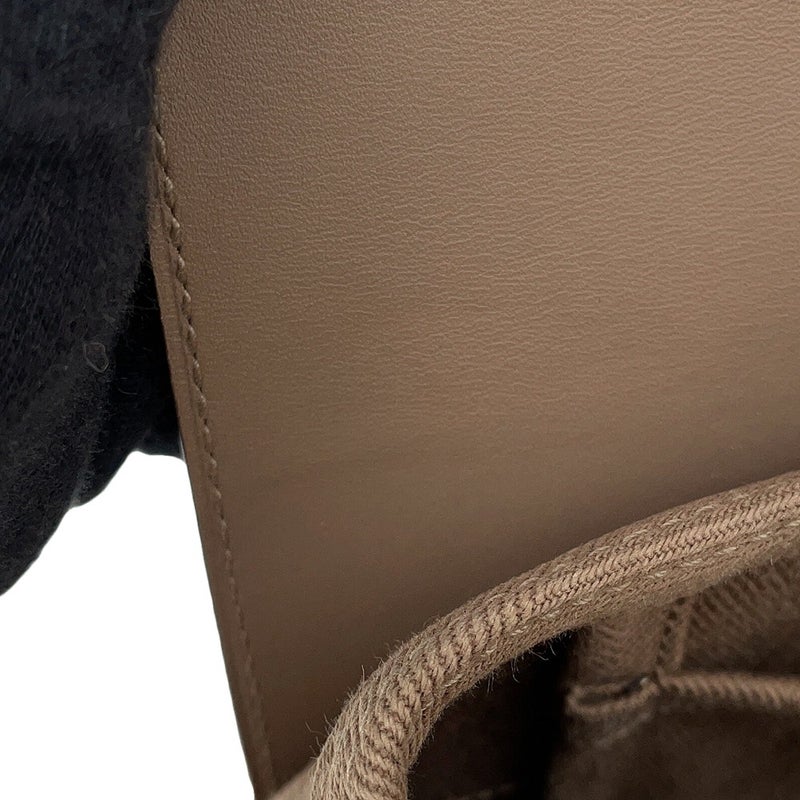 エルメス ハンドバッグ ヴァルパライソPM エトゥープ/シルバー金具 トワルシェブロン/レザー □J刻印 HERMES