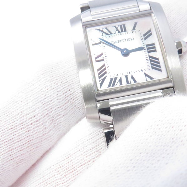 カルティエ タンクフランセーズ SM W51028Q3 Cartier 腕時計 レディース クォーツ ピンクシェル文字盤