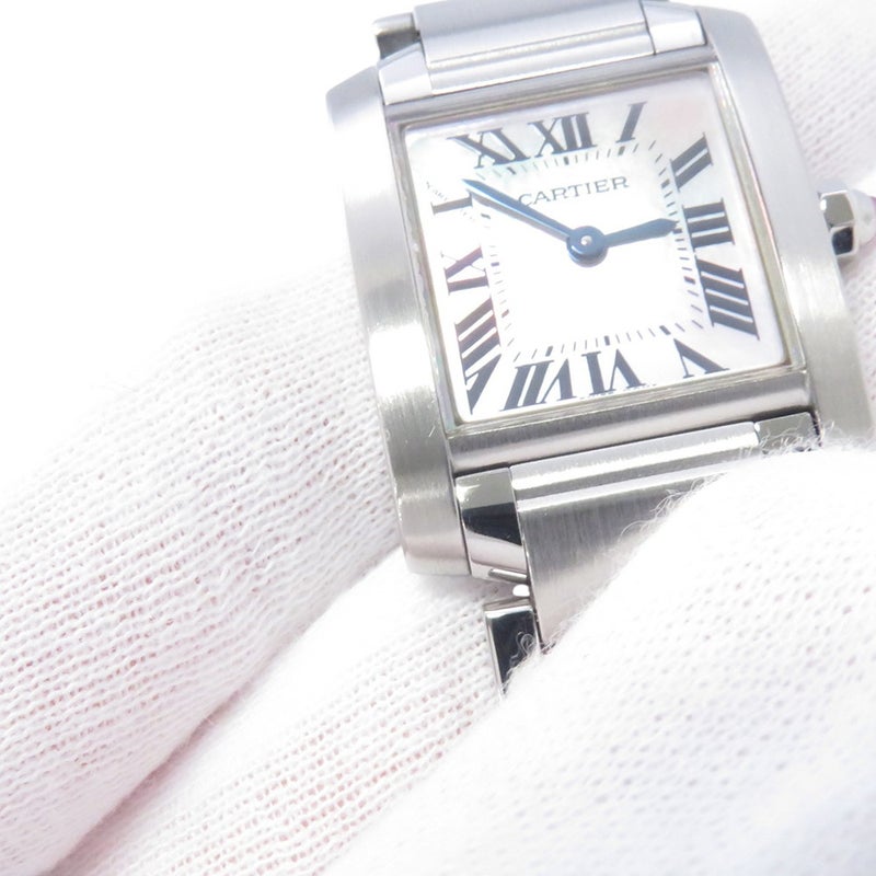 カルティエ タンクフランセーズ SM W51028Q3 Cartier 腕時計 レディース クォーツ ピンクシェル文字盤
