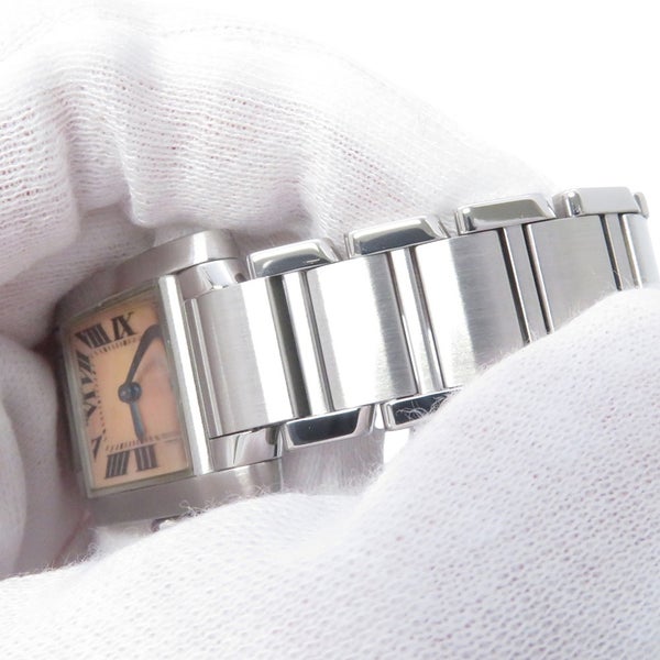 カルティエ タンクフランセーズ SM W51028Q3 Cartier 腕時計 レディース クォーツ ピンクシェル文字盤