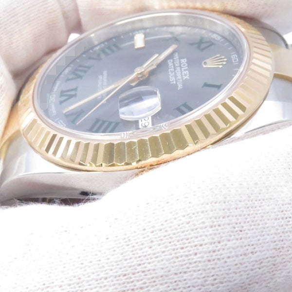 ロレックス デイトジャスト41 SS/K18YG ランダムシリアル ルーレット 126333 ROLEX 腕時計 スレート文字盤
