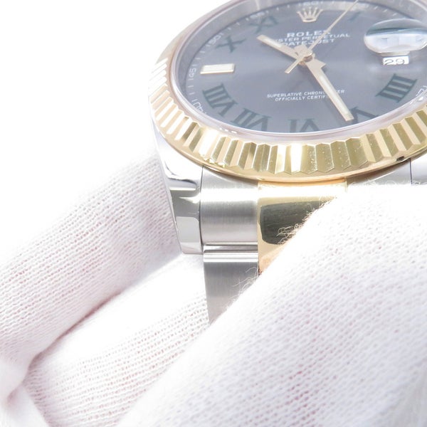 ロレックス デイトジャスト41 SS/K18YG ランダムシリアル ルーレット 126333 ROLEX 腕時計 スレート文字盤