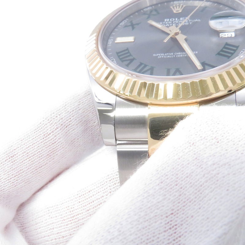 ロレックス デイトジャスト41 SS/K18YG ランダムシリアル ルーレット 126333 ROLEX 腕時計 スレート文字盤