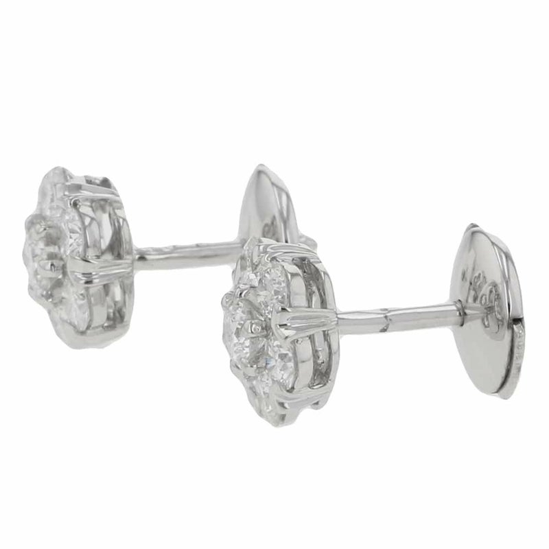 ヴァンクリーフ&アーペル ピアス フルーレット ピアス スモール ダイヤモンド 1.10ct K18WGホワイトゴールド ジュエリー