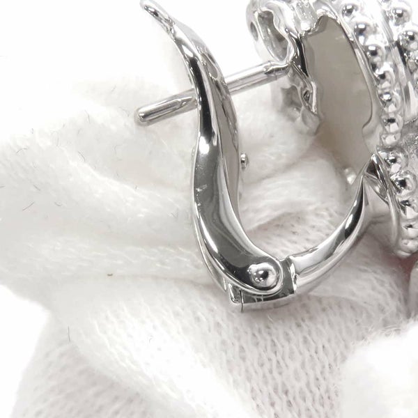 ヴァンクリーフ&アーペル ピアス マジック アルハンブラ イヤリング 3モチーフ ホワイト&グレー マザーオブパール カルセドニー K18WG