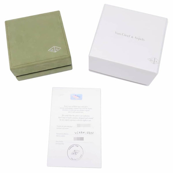 ヴァンクリーフ&アーペル ピアス マジック アルハンブラ イヤリング 3モチーフ ホワイト&グレー マザーオブパール カルセドニー K18WG