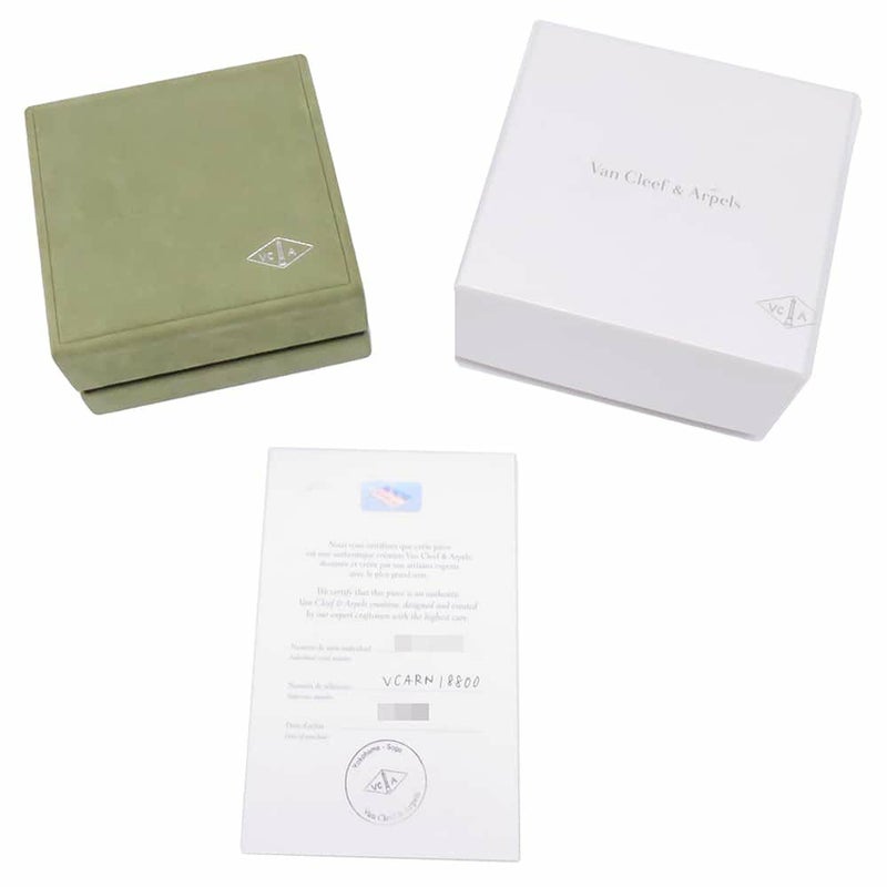 ヴァンクリーフ&アーペル ピアス マジック アルハンブラ イヤリング 3モチーフ ホワイト&グレー マザーオブパール カルセドニー K18WG