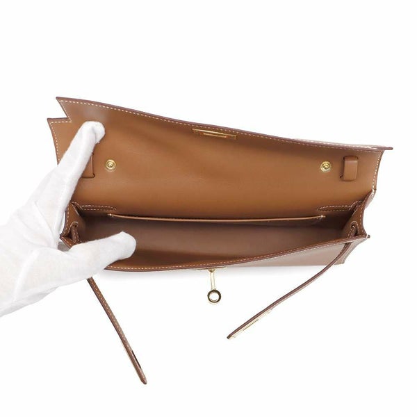 エルメス クラッチバッグ ケリーエラン ゴールド/ゴールド金具 ヴォーマダム B刻印 2wayショルダー