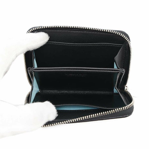 ティファニー コインケース レザー Tiffany&Co. 財布 小銭入れ ラウンドファスナー 黒