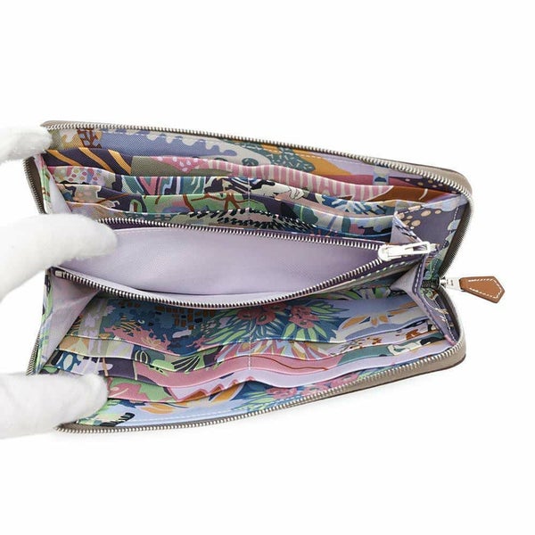 エルメス 長財布 アザップロング シルクイン エトゥープ/シルバー金具 エプソン W刻印 財布