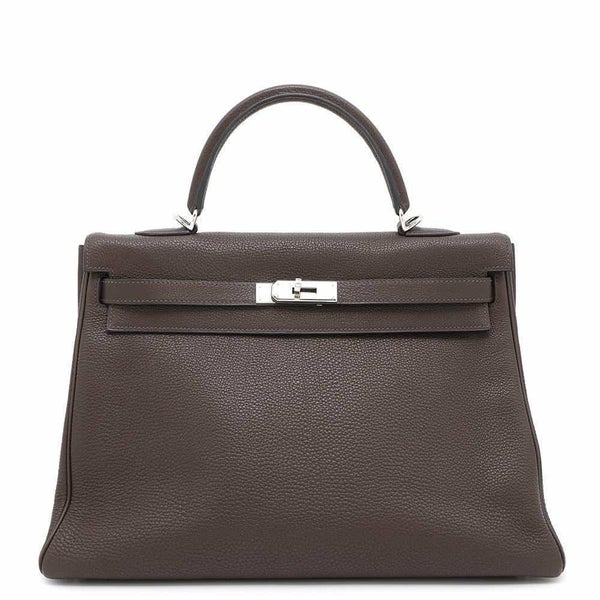 エルメス ハンドバッグ ケリー35 内縫い ショコラ/シルバー金具 トゴ □J刻印 2way