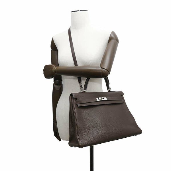 エルメス ハンドバッグ ケリー35 内縫い ショコラ/シルバー金具 トゴ □J刻印 2way