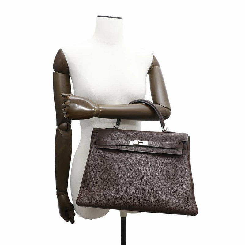 エルメス ハンドバッグ ケリー35 内縫い ショコラ/シルバー金具 トゴ □J刻印 2way