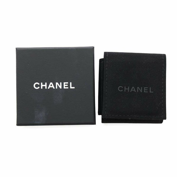 シャネル ピアス ココマーク リボン チェーン レザー I24 V AB8827 CHANEL アクセサリー 黒