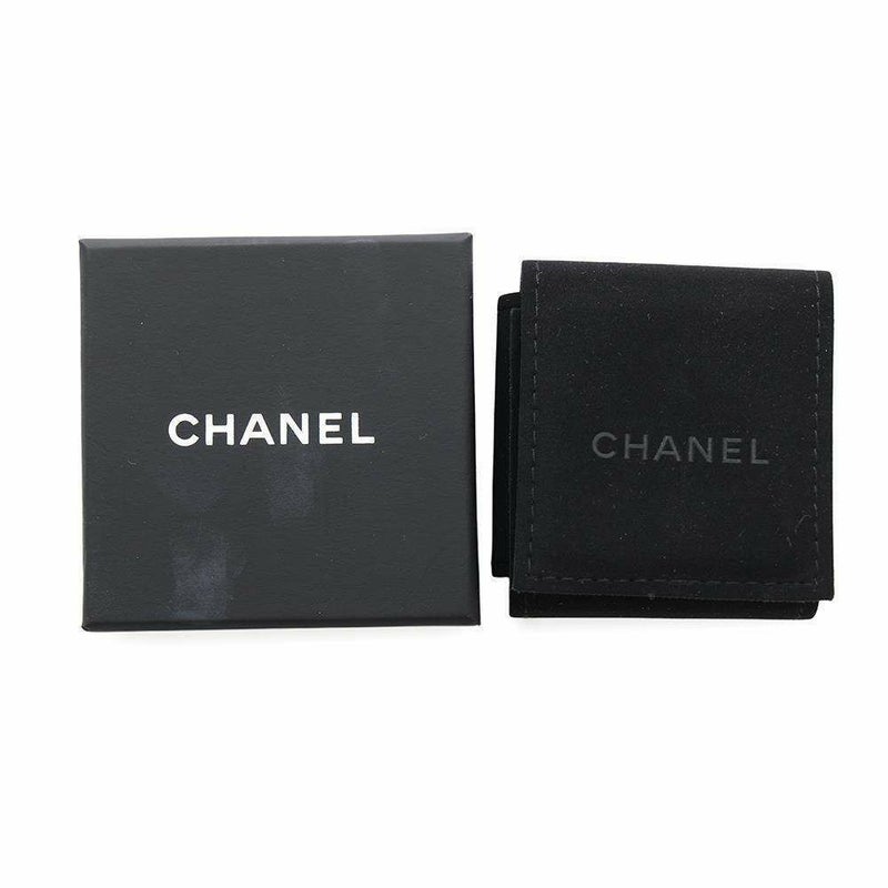 シャネル ピアス ココマーク リボン チェーン レザー I24 V AB8827 CHANEL アクセサリー 黒