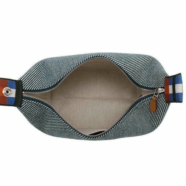 エルメス ポーチ ブリッド・ア・ブラック オ・カレ PM ヴェールフォレ/ベルフォーレ/シルバー金具 ウール HERMES