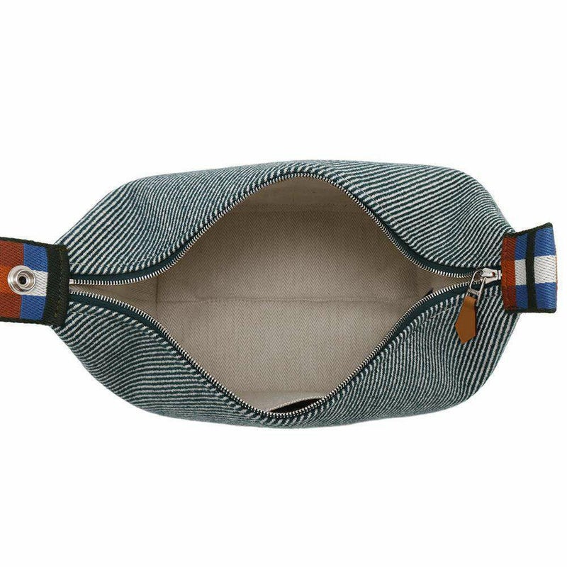 エルメス ポーチ ブリッド・ア・ブラック オ・カレ PM ヴェールフォレ/ベルフォーレ/シルバー金具 ウール HERMES